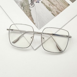 Fee現貨3色新品 韓系全金屬大框方框造型眼鏡 輕巧黑框平光鏡 素顏神器