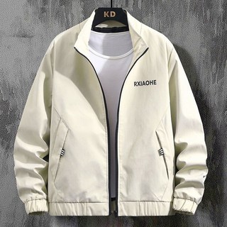 羅小虎 外套男士春秋季新款中青年休閒修身立領工裝防風夾克衫