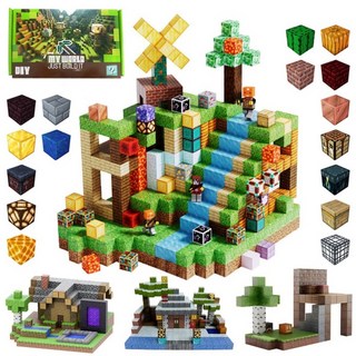자석 블럭 세트 100개 자석 블럭 2개 피규 어자석 블록 광산 보물 시리즈, 100pcs
