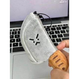 可愛刀型絨毛零錢包 創意造型鑰匙包 時尚小物收納包