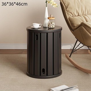 實木圓凳 疊放收納凳 茶几邊几 餐桌椅 47cm 高, 1個, 【四合一】星空黑, 星空黑