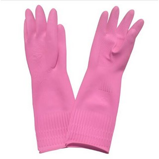 家務加長38CM加厚耐用防水橡膠手套-耐磨防滑加長型家用清潔手套, 1個, 長38CM