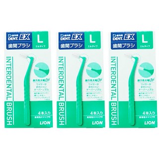 라이온 DENT.EX 치간 칫솔 4입 3팩 L, 3개