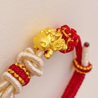 儒家寶寶 彌月金飾 黃金手繩 純金9999 馬上有錢 古錢 小馬 編織手鍊 彌月禮 寶寶周歲禮 Q版