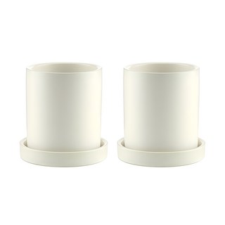 삼호유리 모노톤 모던 무광화분, 화이트, 2개