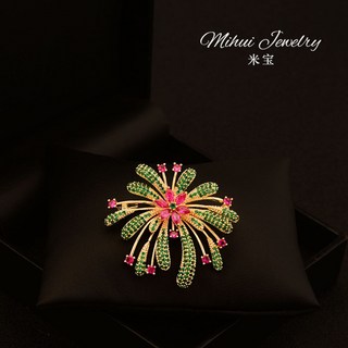 Mihui Jewelry 高檔精緻西裝外套胸花 日韓氣質煙火胸針 大衣配飾固定別針