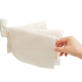 접착식 3단 수건 걸이 욕실 타올 교체 샤워 무타공 화이트 화장실 주방 부엌 행주 키친 타월 봉 홀더 후크 악세사리 180도회전 공간 활용 다목적, 1개