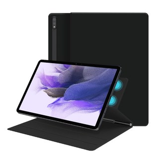 갤럭시 탭 S9 플러스/ S9 FE 플러스 폴리오 북커버 S펜 수납 케이스, 블랙