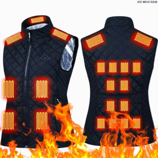 [21구역 발열] 여성용 USB충전 겨울 발열조끼 3단조절 온열조끼 캠핑 낚시 출퇴근용