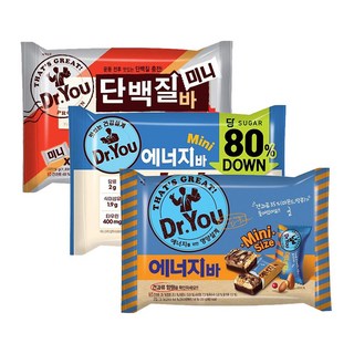 오리온 에너지바 저당 미니 324g+단백질바 미니 324g+에너지바 미니 310g