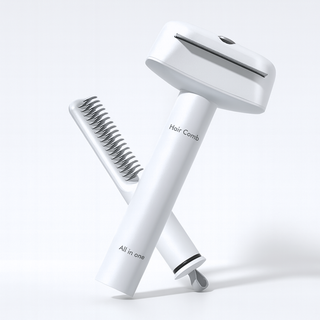 EIRAFUR 多功能寵物梳 專業貓狗美容梳 | 超密齒梳除蚤 打薄刀開結順毛 開結梳 全機身可水洗 台灣現貨, 象牙白, 1個