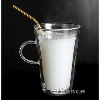 日皇 雙層玻璃杯 直身有耳款 400ml 耐高溫隔熱, 1個, 400cc雙層馬克杯(不含蓋)-微瑕疵