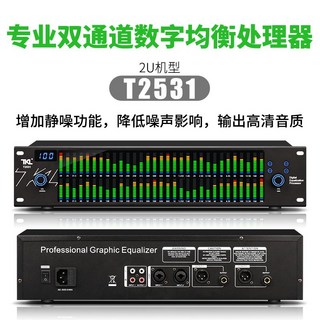 디지털 이퀄라이저 오디오 스펙트럼 전문가용 무대 그래픽 EQ, T2531, 듀얼 밴드 이퀄라이저 - 스켈치 기능 포함, 2단계이퀄라이제이션-스퀠치포함