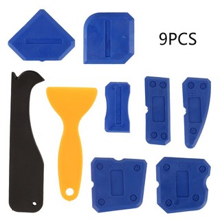 2개의 콘 노즐 2개 소시지 코킹 도구 360 회전식 핸드 알루미늄 배럴 수동 코킹으로 경량, [01] 9PCS Scraper