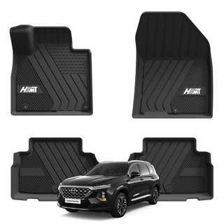 에이치엠티 TPE 자동차매트 풀커버 3D 바닥카매트, 현대, 싼타페TM(18년02월~20년06월), 블랙