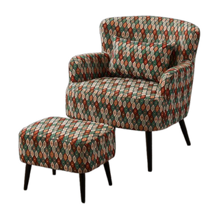 파크브릭 북유럽 1인용 빈티지 엔틱 의자 카페 안락 소파 꽃무늬 디자인 인테리어, 체코 고딕 + 스툴