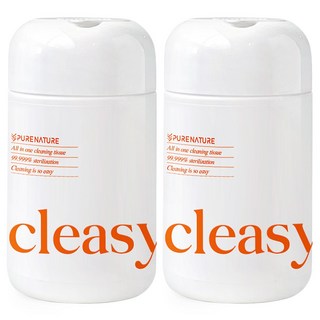 퓨어네이처 세정살균 청소용물티슈 파워 소독티슈, 2개