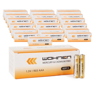 WOHNEN 보넨 AAA 건전지 망간 3A, 1200개