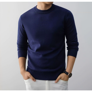 Moment Shop 남성 고급원단 캐시미어 터치 라운드넥 니트