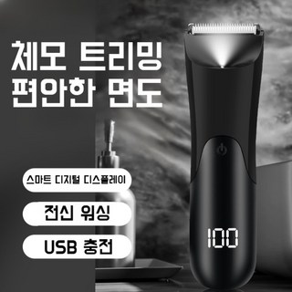 프라이빗 면도기 충전식 트리머 사타구니 디지털 전동 이발기 믹 면도기, 블랙