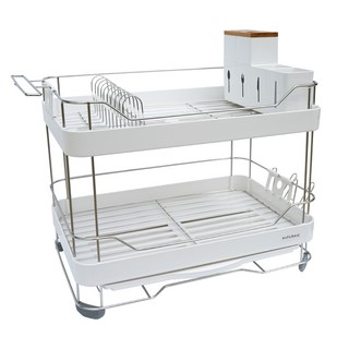 네이처닉 뉴 스페이스 식기건조대 2단, 화이트, 1개