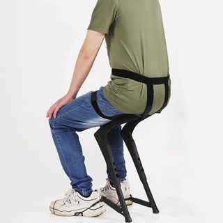 웨어러블 착용형 접이식 의자 놀이동산, 1개, 올블랙