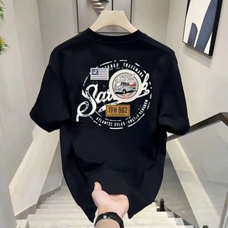 M-5XL 短袖T恤 男生 重磅純棉 大尺碼 寬鬆 印花 短T