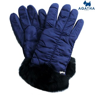 아가타 여성용 패딩 장갑 손목 퍼 장식 WAGP1301
