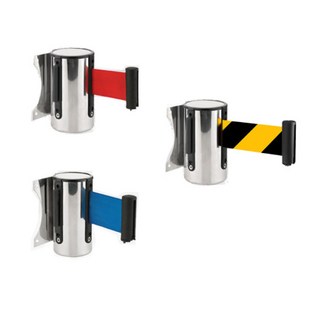 스텐 피스형 벽걸이 차단 벨트 벽 부착 가이드 라인 갤러리 통제선 통제 벨트형 적색/청색/사선, 스텐피스형 벽걸이 차단벨트 적색, 1개