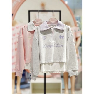 로엠걸즈 [NC수원터미널점] 카라 반집업 레이어드 스웻셔츠 RGMA24W1C