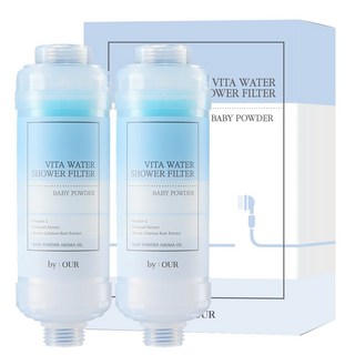 按小時安全的維生素淋浴過濾嬰兒爽身粉香味, 2個, 嬰兒爽身粉香