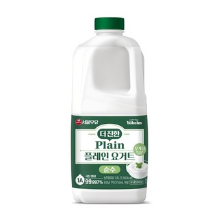 서울우유 당무첨가 더진한 플레인요거트 순수무가당 우유팡그릭요거트, 1.8L, 1개