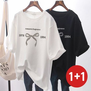 제이로그 (2장) 반팔 심플 프린팅 티셔츠 로맨틱리본T