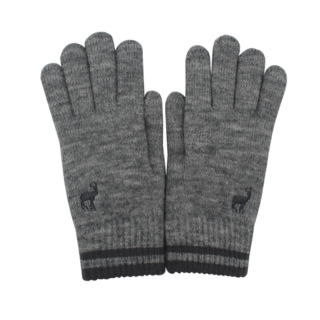 體溫魔術師丨女士麋鹿刺繡雙層保暖手套 加厚防風 柔軟親膚 冬季通勤約會百搭款, 灰色, 1個