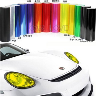 차량 라이트 코팅필름 썬팅지 라이트필름 헤드램프 튜닝필름 자동차썬팅 티볼리아머 더 SUV 스포티지 QL 스팅어 볼트EV 티볼리 펠리세이드 DN8 소나타, 라이트필름-형광핑크