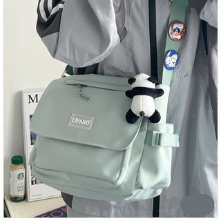 日系簡約百搭斜挎包 大容量學生上課包包 韓版工裝 休閒學生 郵差單肩, 168粉色-加強版防水耐磨加厚,包包