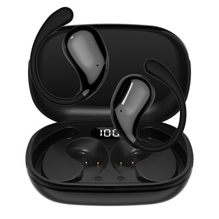 귀걸이형 무선 블루투스 이어폰 R3 오픈형 노이즈캔슬링 고음질, 블랙
