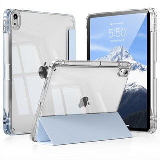 태블리 퓨어클리어 에어가드 펜슬수납 아이패드 케이스, 스카이블루, 1개