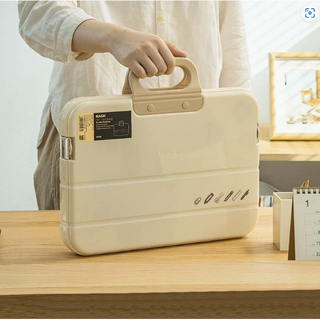 리빙쉘 A4 서류철 파일 케이스, 1개, 아이보리