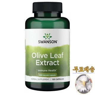 미국산 스완슨 올리브 잎 추출물 500mg 120캡슐 Swanson Olive Leaf Extract 선물증정, 1개, 120정