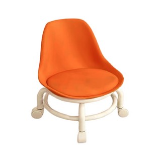 好的家居 可移動INS網美萬向輪矮凳 滑輪矮凳 滑輪椅 矮凳 椅凳 凳子 小椅子 板凳 靠背椅 滾輪椅 靠背矮凳, 1個, 【橘色】萬向輪矮凳 滑輪矮凳 滑輪椅, 橘色