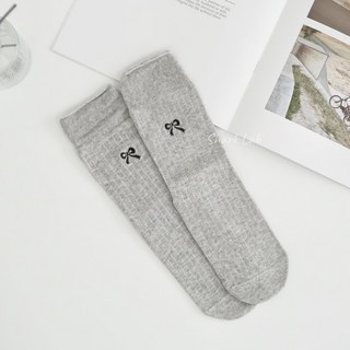 Sharkhead 堆堆襪 針織襪 蝴蝶結 刺繡 長襪