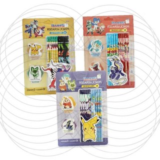 캐릭터 연필 지우개 세트 학용품 문구용품 어린이 학습용품 초등학생, 1개, 상세페이지 참조