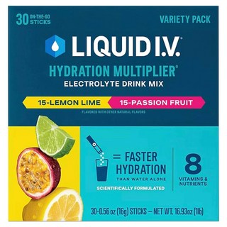 Liquid Iv Hydration Multiplier 電解質沖泡飲 檸檬萊姆 & 百香果, 30入, 16g