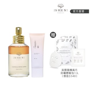 穩膚防曬組(潤色防曬乳30g+潤膚水125ml) 贈防曬體驗包1入+面膜隨機2片, 1個, 經典款