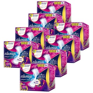 Always Whisper Radiant 導管式衛生棉/靠墊 24公分 9片裝, 8套, 9個裝