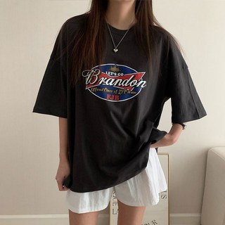 마이쏭 여성 빅사이즈 캐주얼 박스티 반팔 여름 FJB프린팅오버핏반팔티