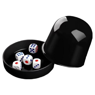 骰盅吹牛骰子遊戲組 骰子樂 皮革骰盅, 黑色, 1個