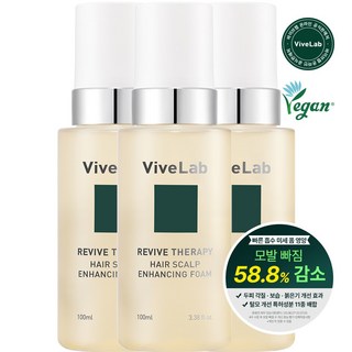 바이브랩 리바이브 테라피 헤어 스칼프 인핸싱 폼 두피 영양제, 100ml, 3개