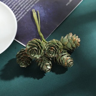 嗨購 6頭DIY仿真松果耶誕花環植物松果花束彩色塔果家居耶誕節日裝飾, 9, 1個